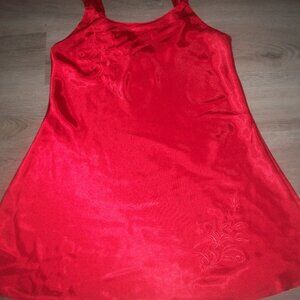 womens red silky nightie.chemise.size medium